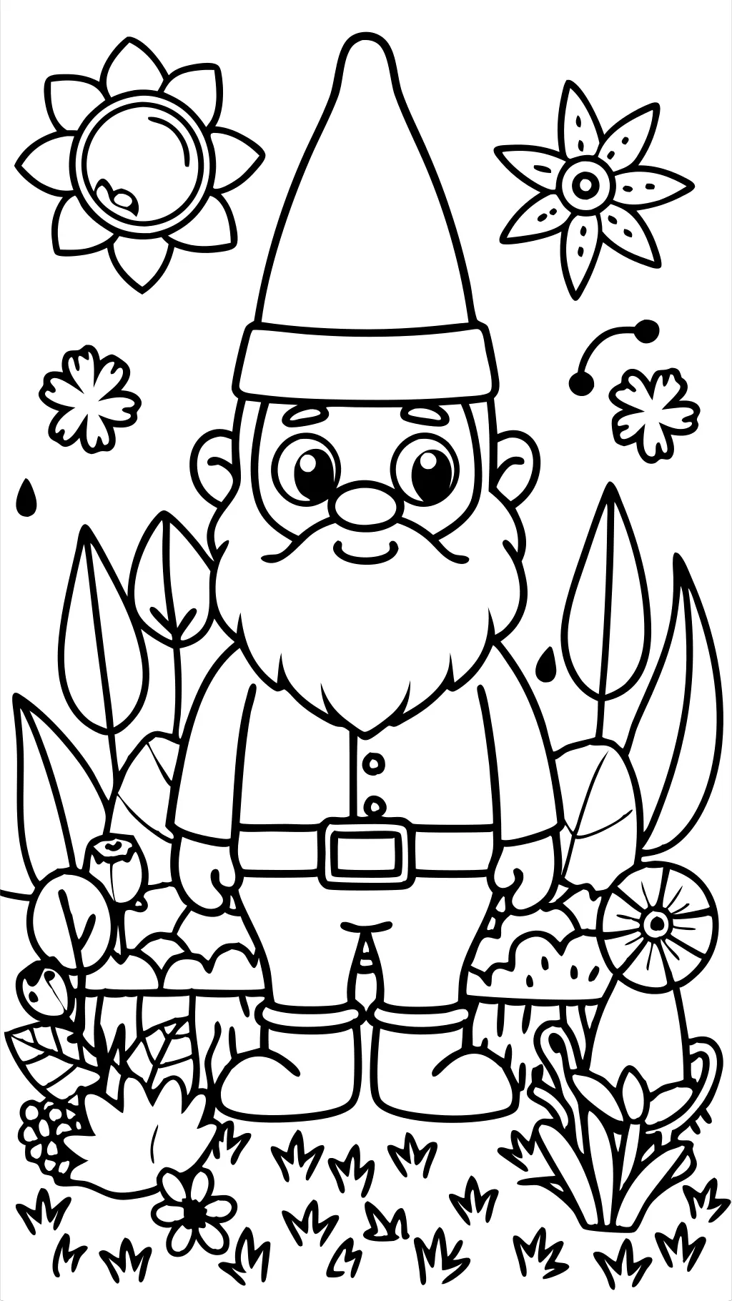 coloriage de gnome de jardin